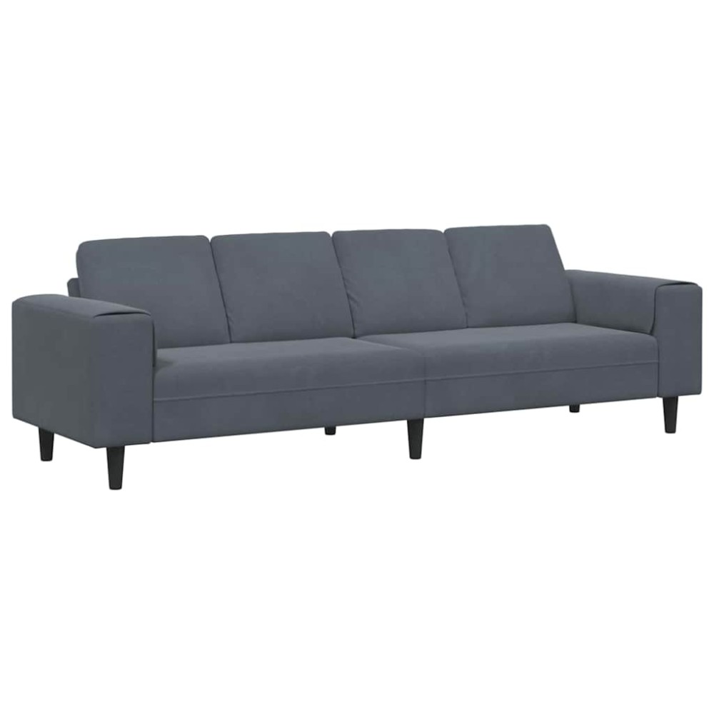 vidaXL Καναπές σαλονιού Σκούρο Γκρι 250 x 77 x 76 εκ.