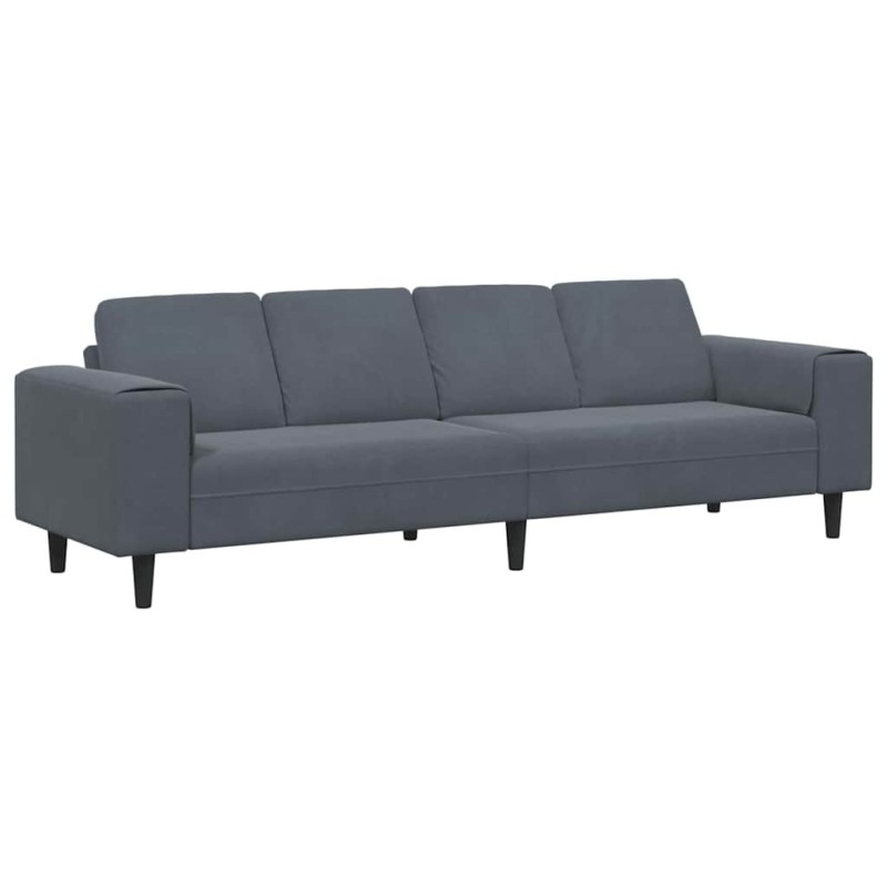 vidaXL Καναπές σαλονιού Σκούρο Γκρι 250 x 77 x 76 εκ.