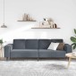 vidaXL Καναπές σαλονιού Σκούρο Γκρι 250 x 77 x 76 εκ.
