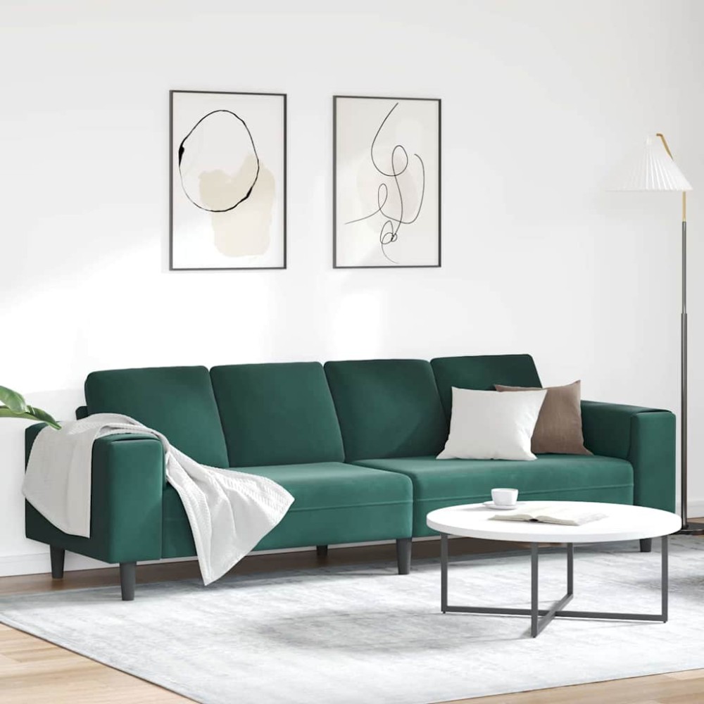 vidaXL Καναπές σαλονιού Σκούρο Πράσινο 250 x 77 x 76 εκ.
