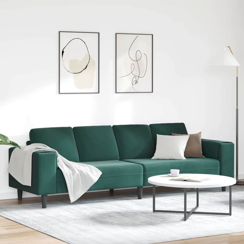 vidaXL Καναπές σαλονιού Σκούρο Πράσινο 250 x 77 x 76 εκ.