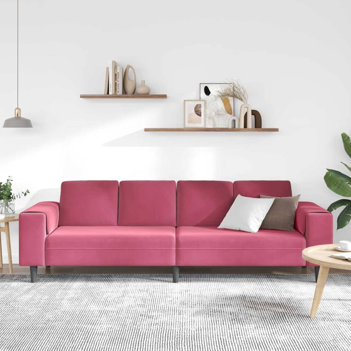 vidaXL Καναπές σαλονιού Κόκκινο 250 x 77 x 76 εκ.