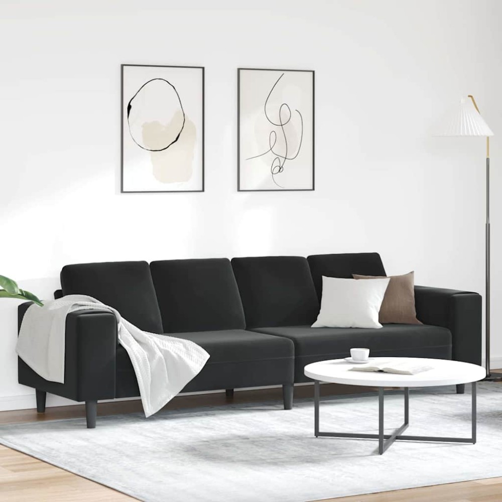 vidaXL Καναπές σαλονιού Μαύρο 250 x 77 x 76 εκ.
