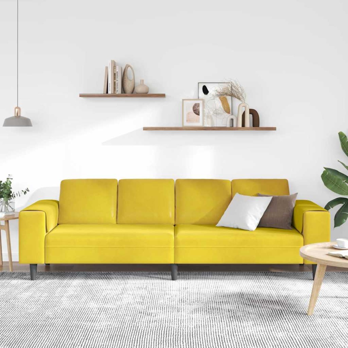 vidaXL Καναπές σαλονιού Κίτρινο 250 x 77 x 76 εκ.