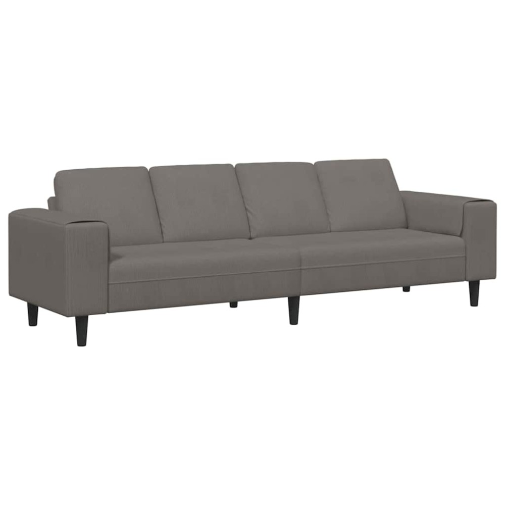 vidaXL Καναπές Ανοιχτό γκρι 250 x 77 x 76 εκ. Υφασμάτινο Κορντουρά