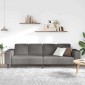 vidaXL Καναπές Ανοιχτό γκρι 250 x 77 x 76 εκ. Υφασμάτινο Κορντουρά