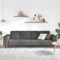 vidaXL Καναπές Σκούρο Γκρι 250 x 77 x 76 εκ. Υφασμάτινο Κορντουρά