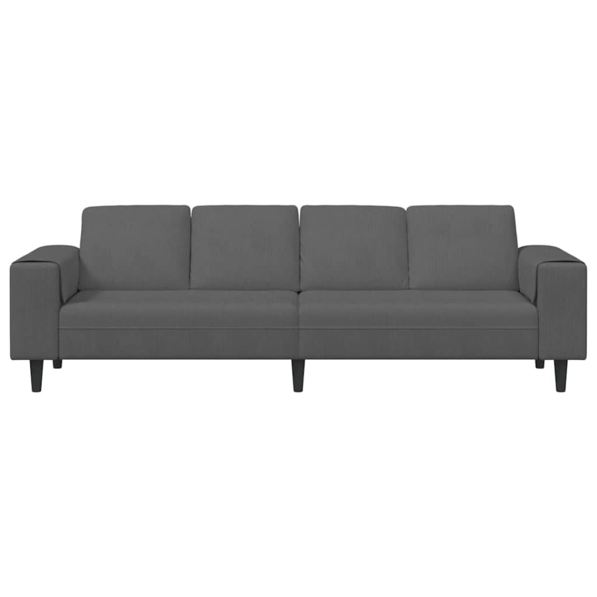 vidaXL Καναπές Σκούρο Γκρι 250 x 77 x 76 εκ. Υφασμάτινο Κορντουρά