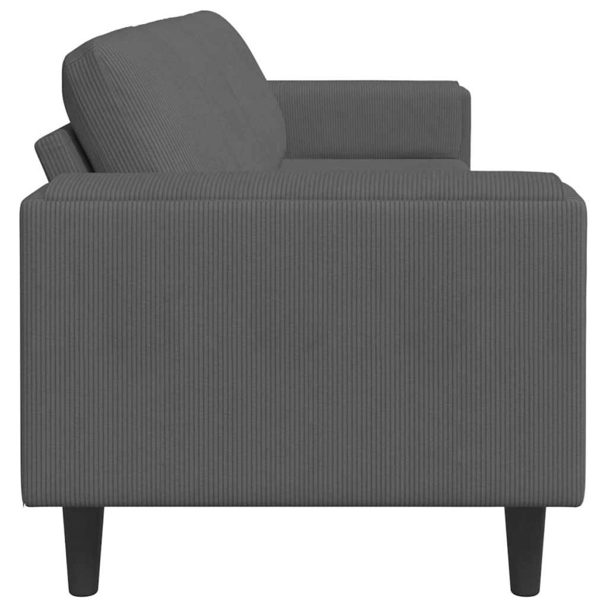 vidaXL Καναπές Σκούρο Γκρι 250 x 77 x 76 εκ. Υφασμάτινο Κορντουρά
