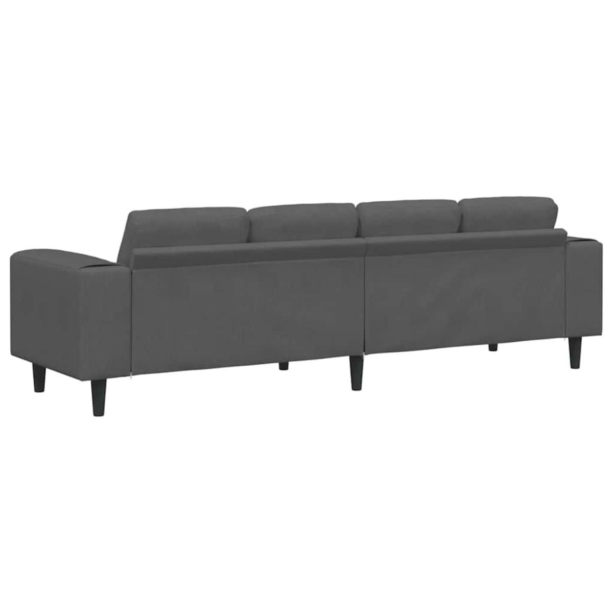 vidaXL Καναπές Σκούρο Γκρι 250 x 77 x 76 εκ. Υφασμάτινο Κορντουρά