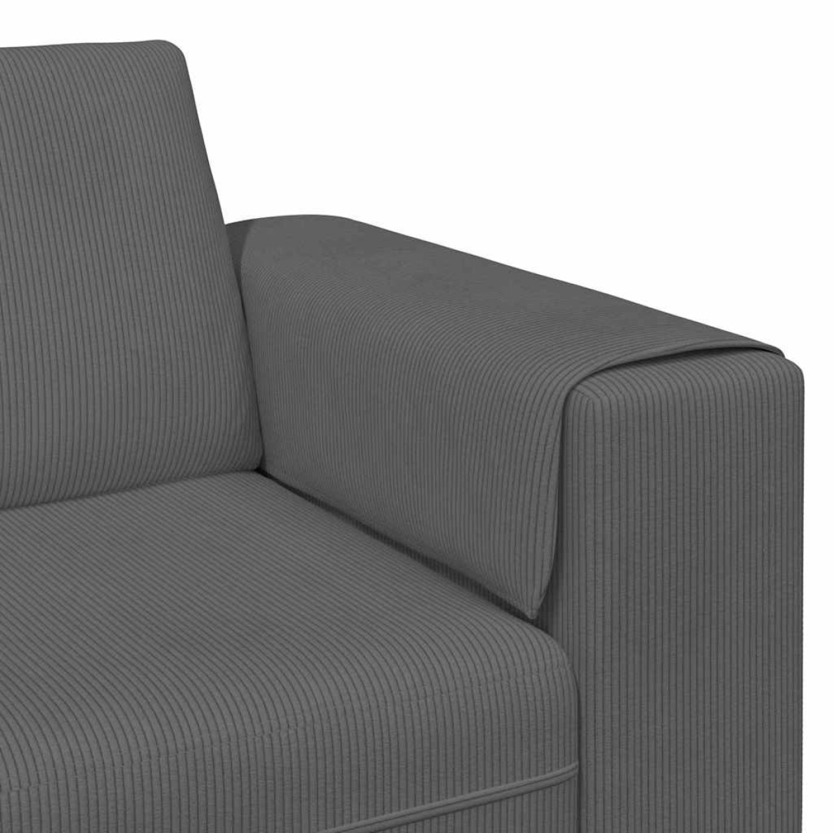 vidaXL Καναπές Σκούρο Γκρι 250 x 77 x 76 εκ. Υφασμάτινο Κορντουρά