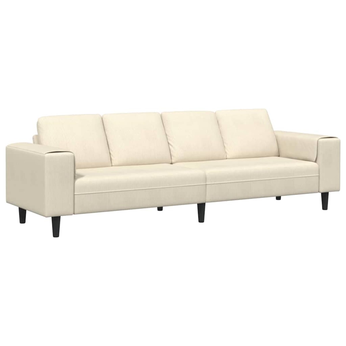vidaXL Καναπές Κρεμ 250 x 77 x 76 εκ. Υφασμάτινο Κορντουρά
