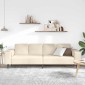 vidaXL Καναπές Κρεμ 250 x 77 x 76 εκ. Υφασμάτινο Κορντουρά