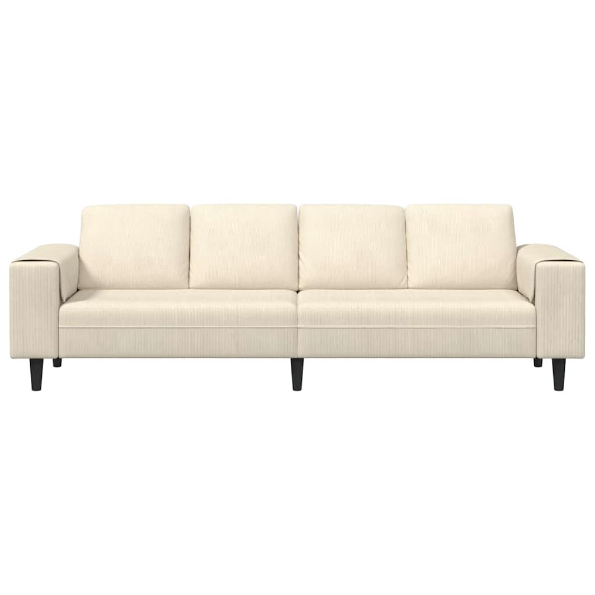 vidaXL Καναπές Κρεμ 250 x 77 x 76 εκ. Υφασμάτινο Κορντουρά
