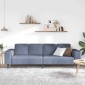 vidaXL Καναπές Μπλε 250 x 77 x 76 εκ. Υφασμάτινο Κορντουρά