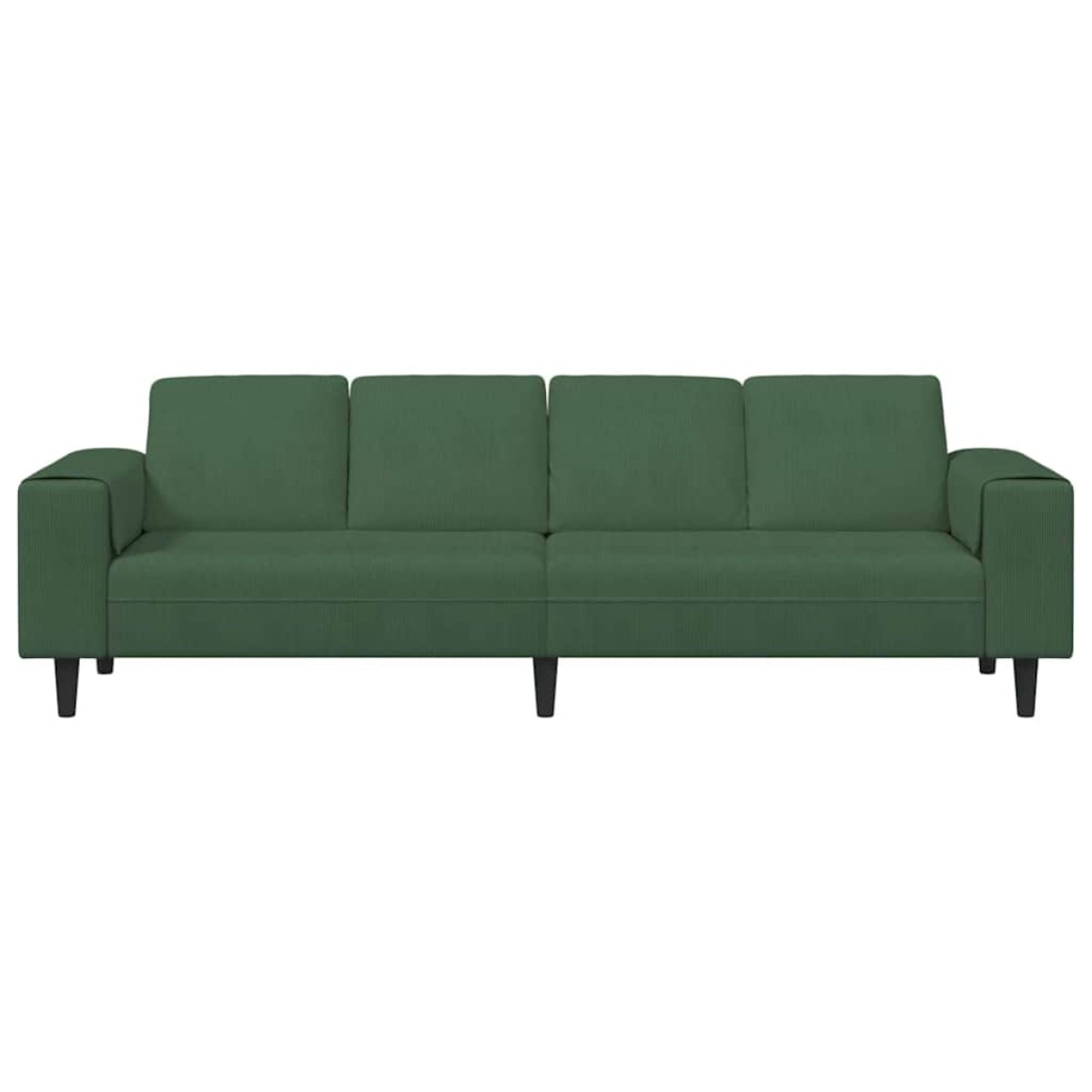 vidaXL Καναπές Σκούρο Πράσινο 250 x 77 x 76 εκ. Υφασμάτινο Κορντουρά