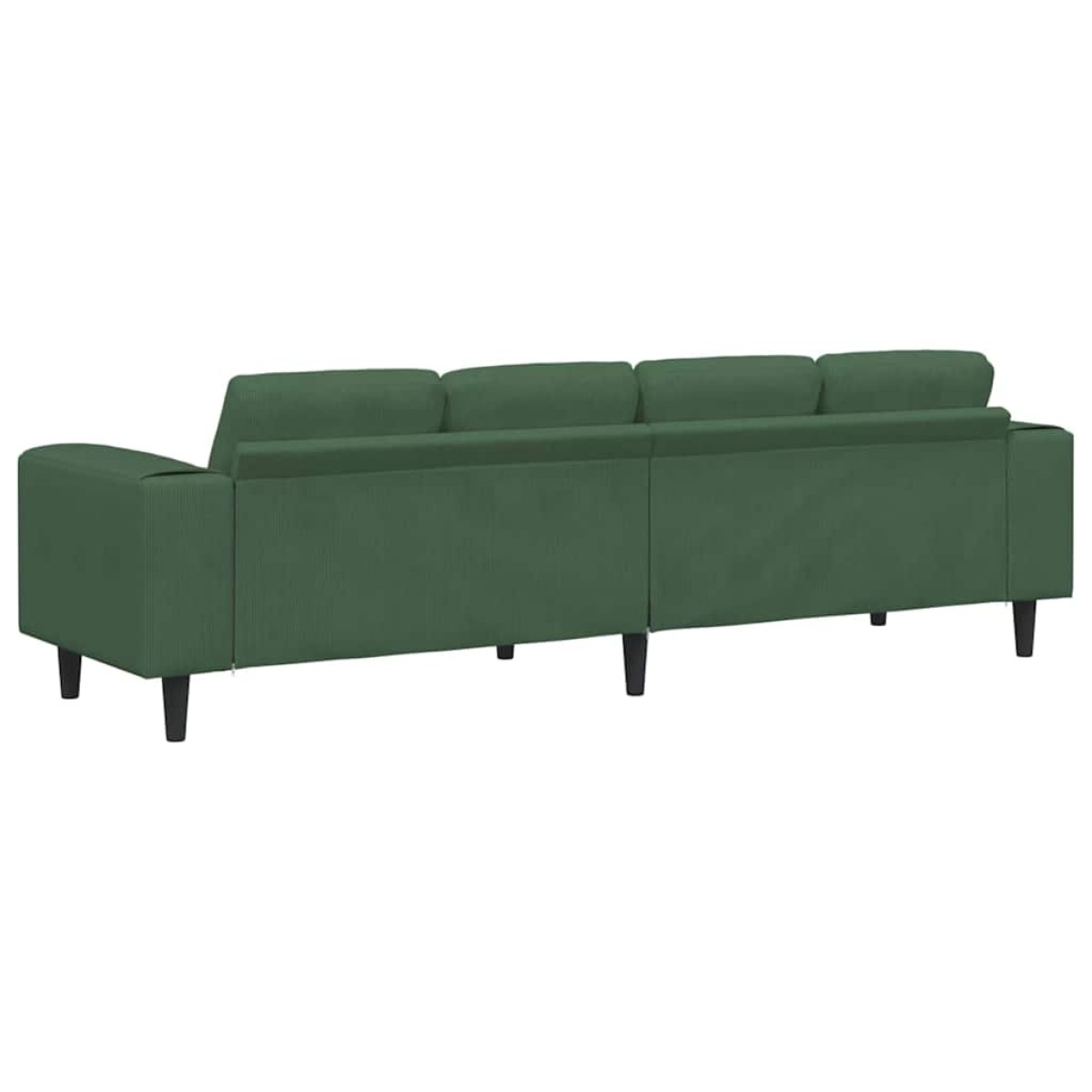 vidaXL Καναπές Σκούρο Πράσινο 250 x 77 x 76 εκ. Υφασμάτινο Κορντουρά