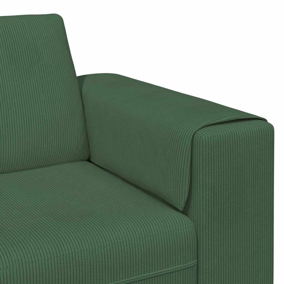 vidaXL Καναπές Σκούρο Πράσινο 250 x 77 x 76 εκ. Υφασμάτινο Κορντουρά