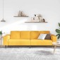 vidaXL Καναπές Απαλό Κίτρινο 250 x 77 x 76 εκ. Υφασμάτινο Κορντουρά