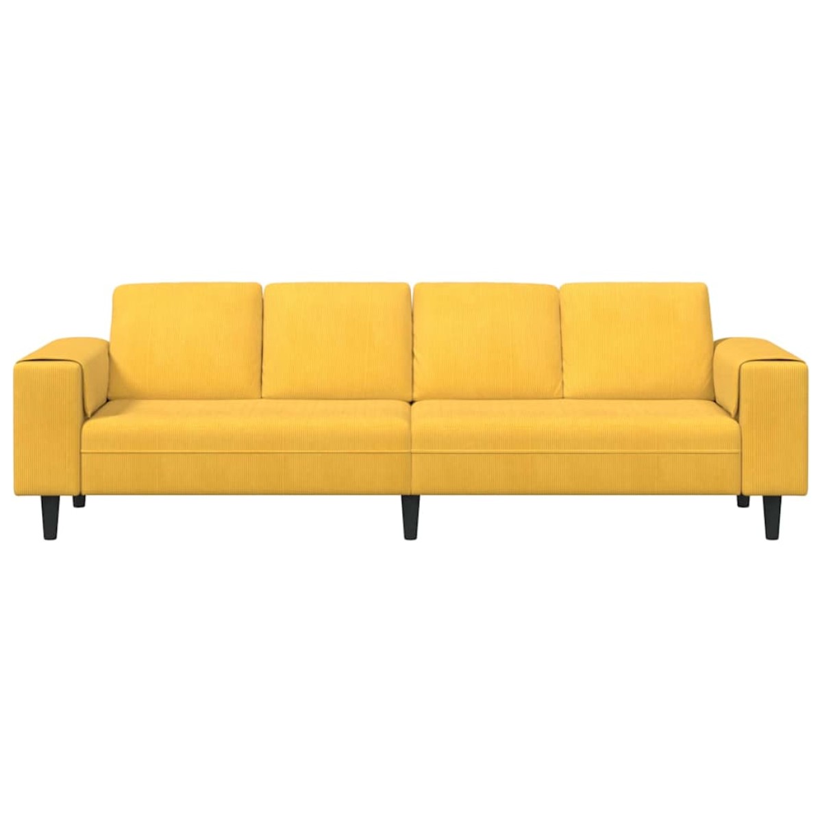 vidaXL Καναπές Απαλό Κίτρινο 250 x 77 x 76 εκ. Υφασμάτινο Κορντουρά