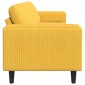 vidaXL Καναπές Απαλό Κίτρινο 250 x 77 x 76 εκ. Υφασμάτινο Κορντουρά