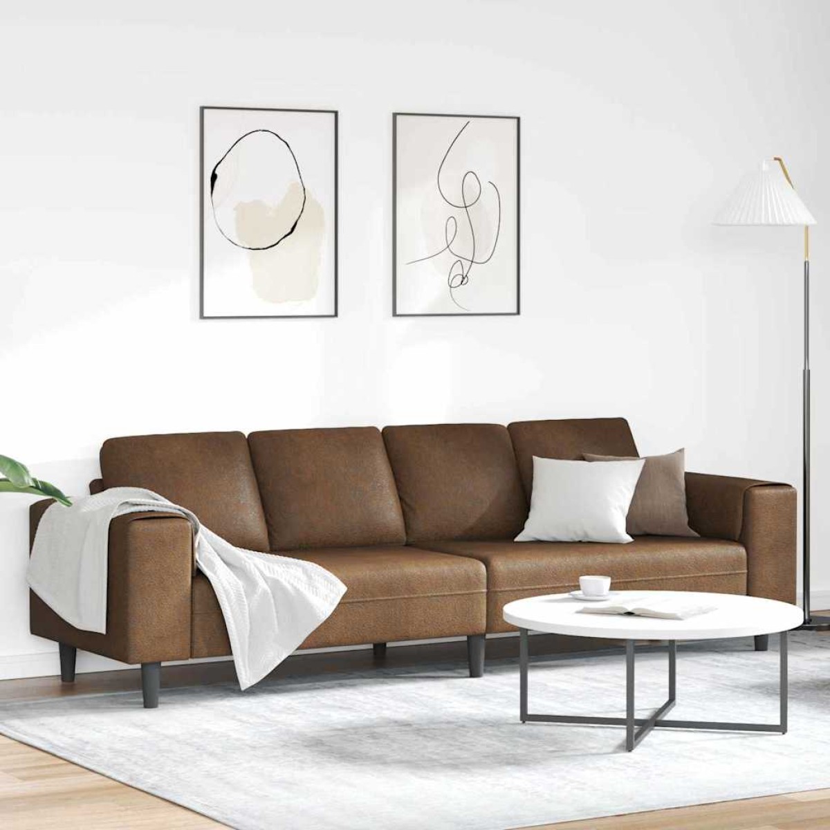 vidaXL Καναπές σαλονιού Καφέ 250 x 77 x 76 εκ.