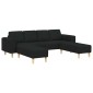 vidaXL Καναπές σαλονιού 3 τμχ. Μαύρο Πολυεστέρας