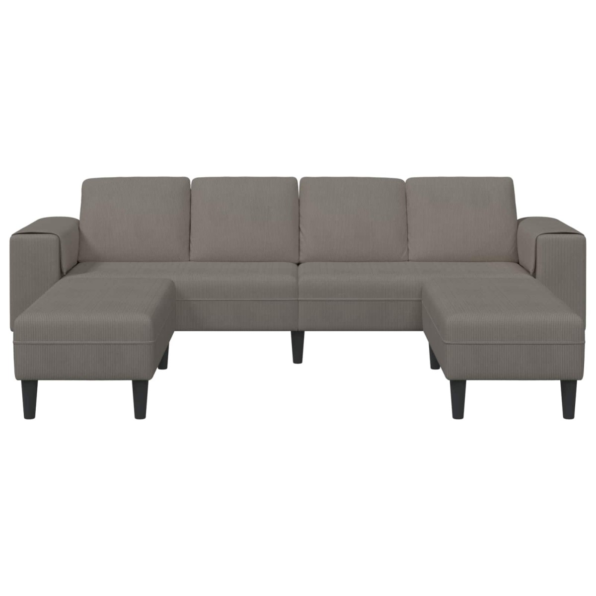 vidaXL Καναπές Ανοιχτό γκρι 250 x 188 x 76 εκ. Υφασμάτινο Κορντουρά