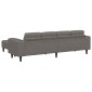 vidaXL Καναπές Ανοιχτό γκρι 250 x 188 x 76 εκ. Υφασμάτινο Κορντουρά