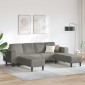 vidaXL Καναπές Ανοιχτό γκρι 250 x 188 x 76 εκ. Υφασμάτινο Κορντουρά