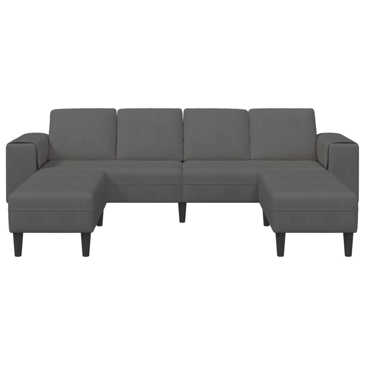vidaXL Καναπές Σκούρο Γκρι 250 x 188 x 76 εκ. Υφασμάτινο Κορντουρά