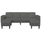vidaXL Καναπές Σκούρο Γκρι 250 x 188 x 76 εκ. Υφασμάτινο Κορντουρά