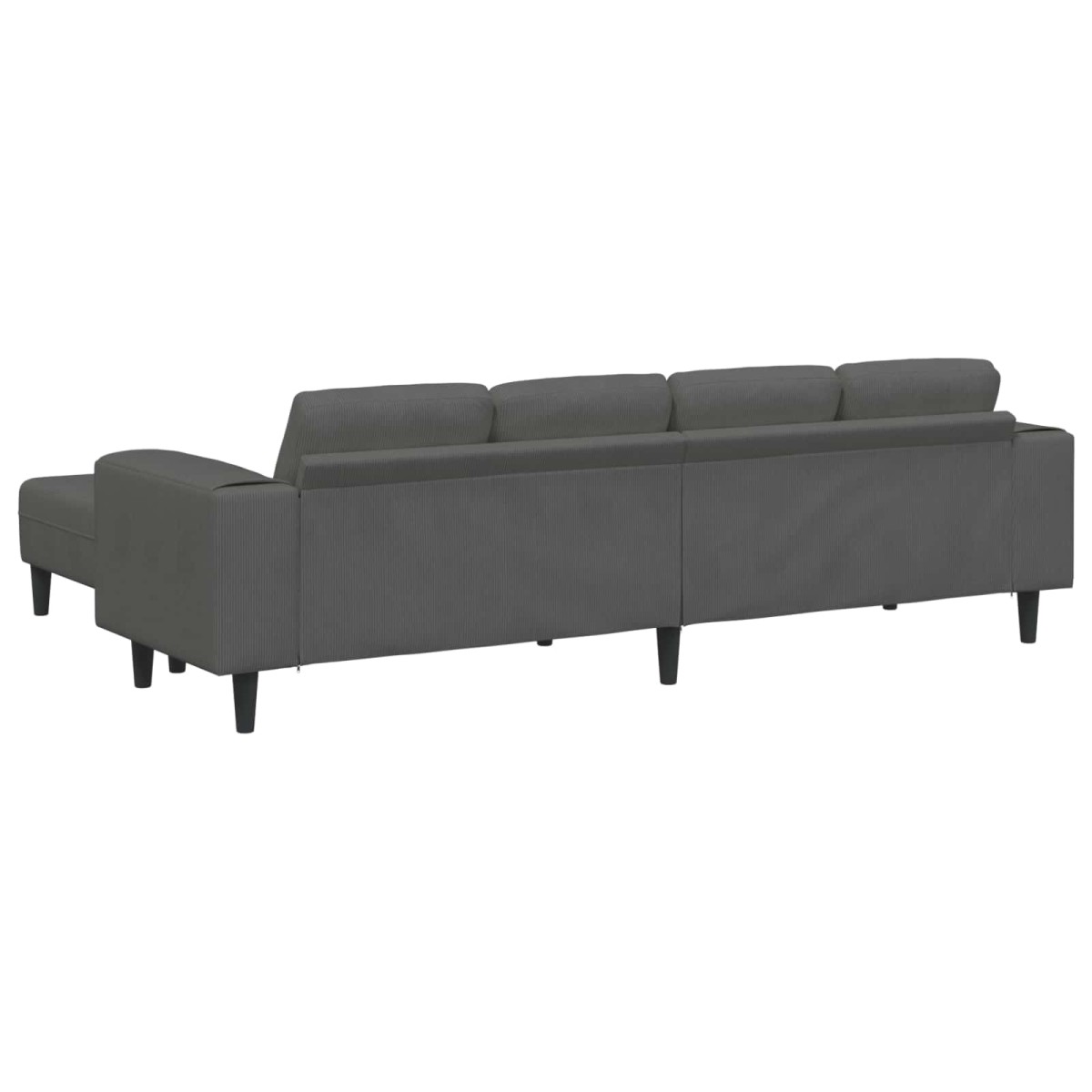vidaXL Καναπές Σκούρο Γκρι 250 x 188 x 76 εκ. Υφασμάτινο Κορντουρά
