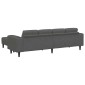 vidaXL Καναπές Σκούρο Γκρι 250 x 188 x 76 εκ. Υφασμάτινο Κορντουρά