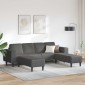 vidaXL Καναπές Σκούρο Γκρι 250 x 188 x 76 εκ. Υφασμάτινο Κορντουρά