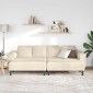 vidaXL Καναπές Κρεμ 250 x 188 x 76 εκ. Υφασμάτινο Κορντουρά
