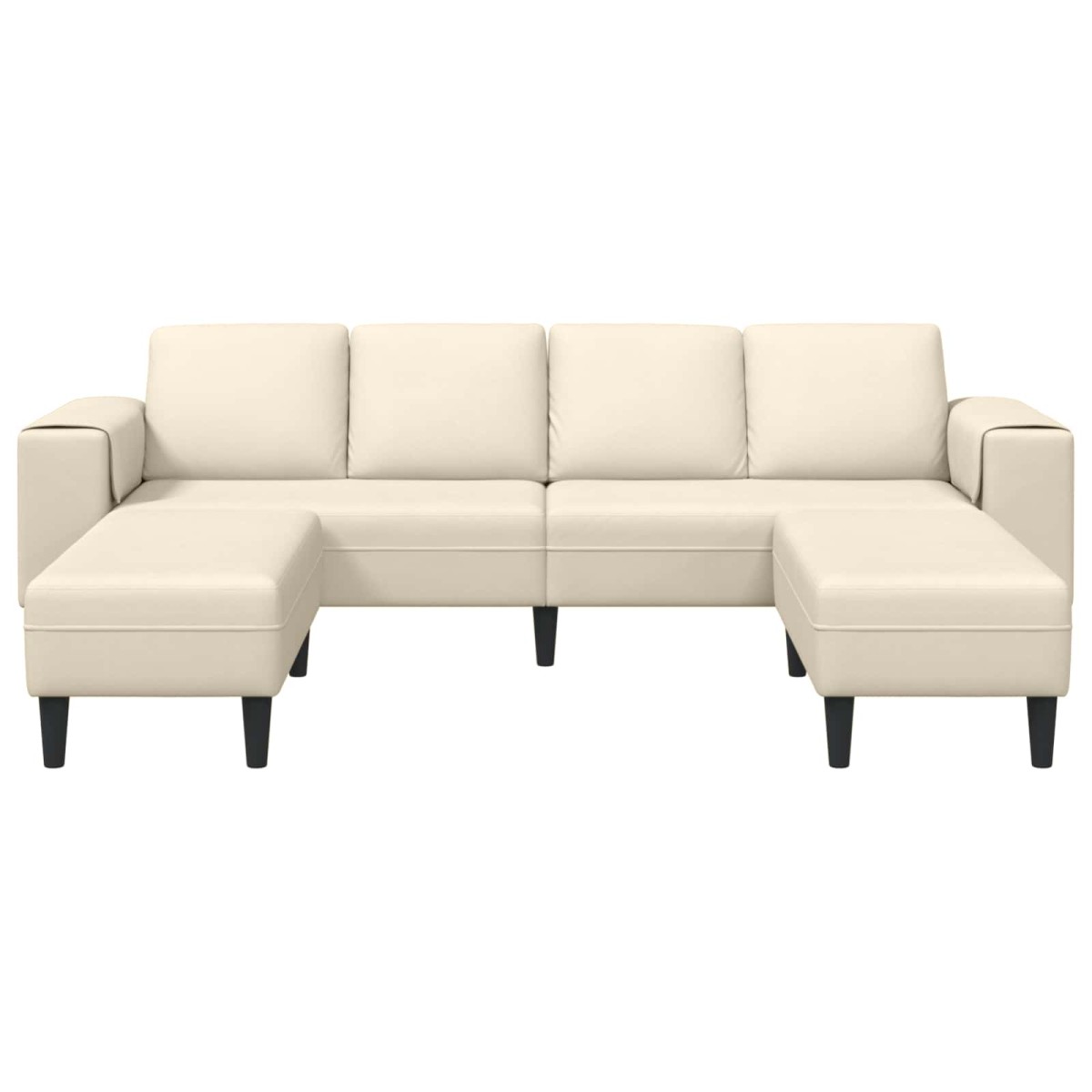 vidaXL Καναπές Κρεμ 250 x 188 x 76 εκ. Υφασμάτινο Κορντουρά