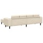 vidaXL Καναπές Κρεμ 250 x 188 x 76 εκ. Υφασμάτινο Κορντουρά