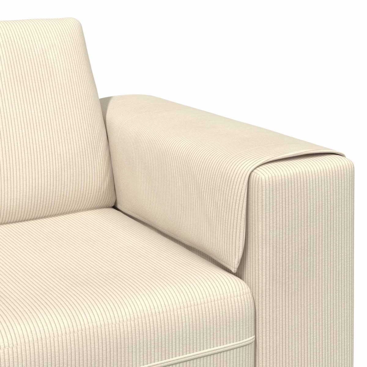 vidaXL Καναπές Κρεμ 250 x 188 x 76 εκ. Υφασμάτινο Κορντουρά