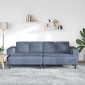 vidaXL Καναπές Μπλε 250 x 188 x 76 εκ. Υφασμάτινο Κορντουρά
