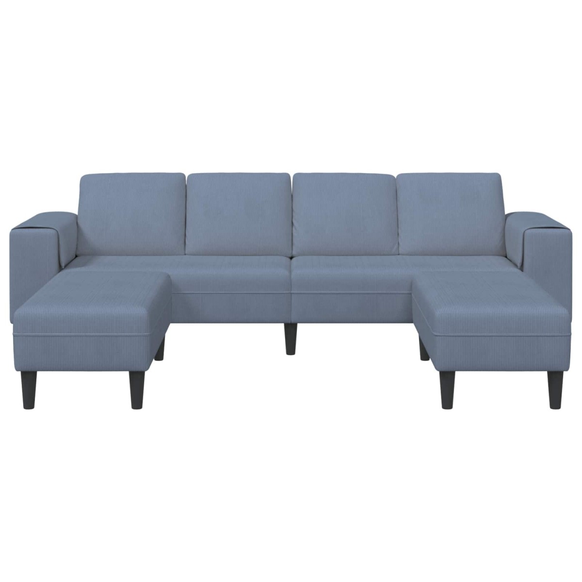 vidaXL Καναπές Μπλε 250 x 188 x 76 εκ. Υφασμάτινο Κορντουρά