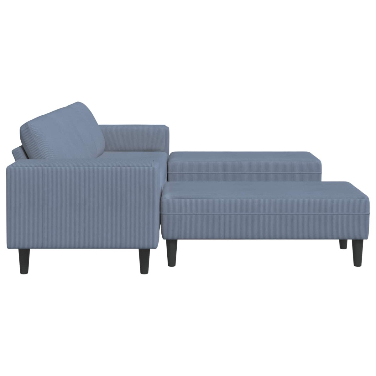 vidaXL Καναπές Μπλε 250 x 188 x 76 εκ. Υφασμάτινο Κορντουρά