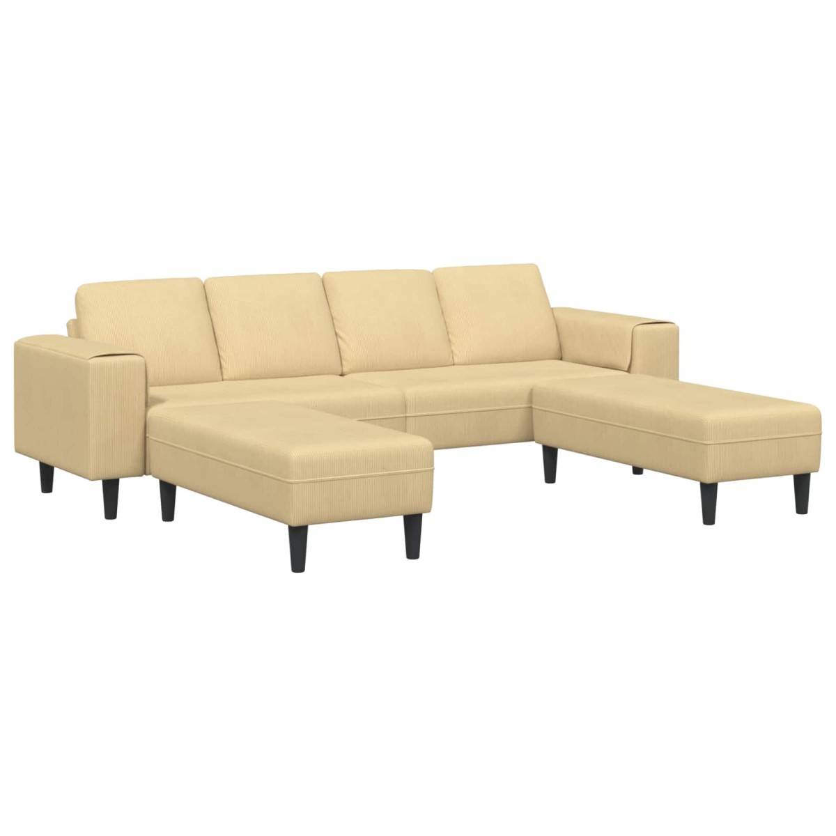 vidaXL Καναπές Γκρι Πράσινο 250 x 188 x 76 εκ. Υφασμάτινο Κορντουρά