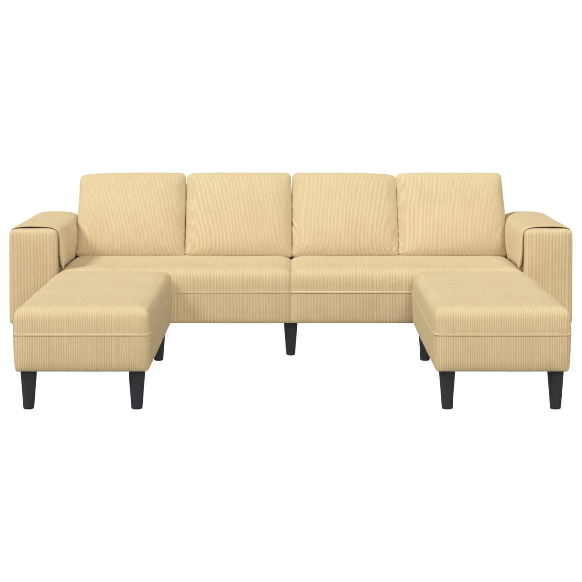 vidaXL Καναπές Γκρι Πράσινο 250 x 188 x 76 εκ. Υφασμάτινο Κορντουρά