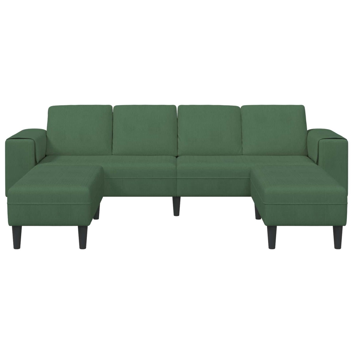 vidaXL Καναπές Σκούρο Πράσινο 250 x 188 x 76 εκ. Υφασμάτινο Κορντουρά