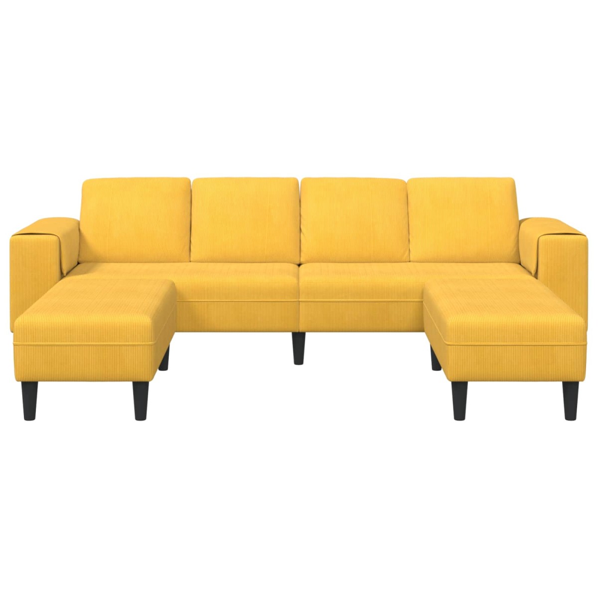 vidaXL Καναπές Απαλό Κίτρινο 250 x 188 x 76 εκ. Υφασμάτινο Κορντουρά