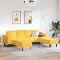 vidaXL Καναπές Απαλό Κίτρινο 250 x 188 x 76 εκ. Υφασμάτινο Κορντουρά