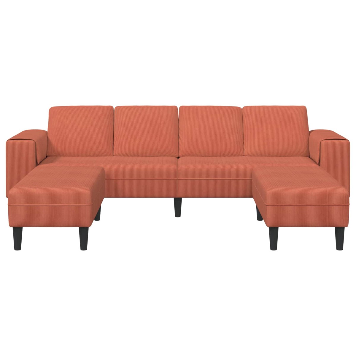 vidaXL Καναπές Κόκκινο Πορτοκαλί 250 x 188 x 76 εκ.