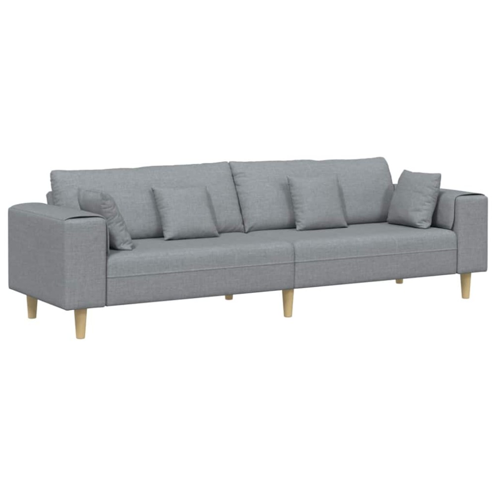 vidaXL Καναπές με μαξιλάρι Ανοιχτό γκρι 250 x 77 x 76 εκ. ύφασμα