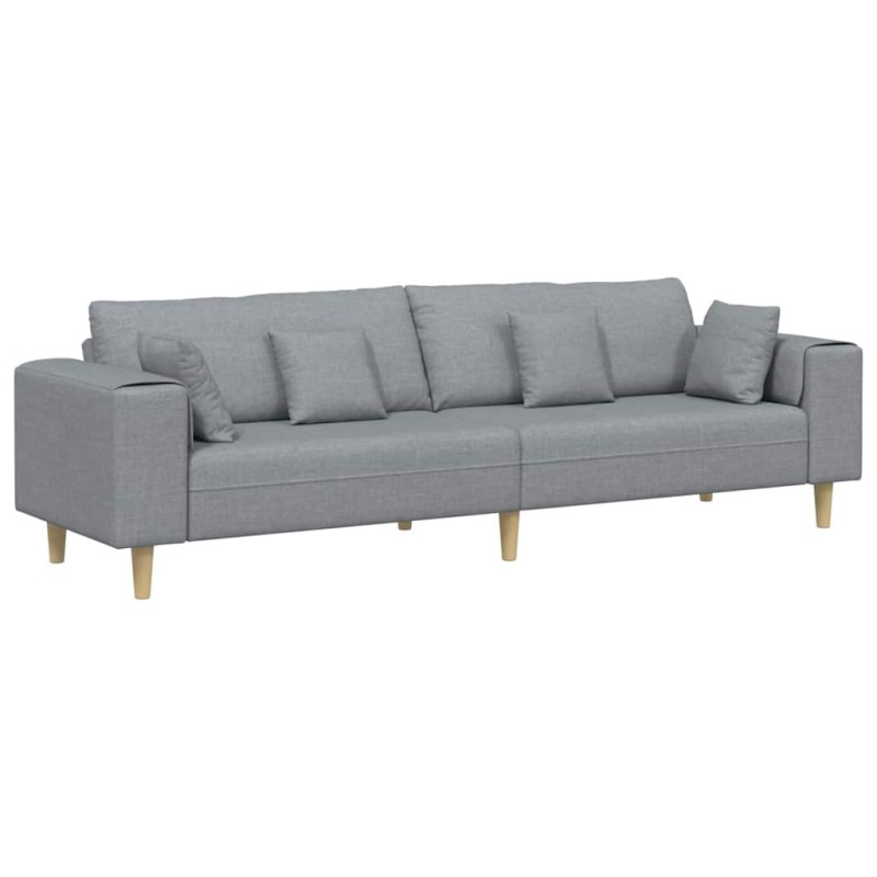 vidaXL Καναπές Ανοιχτό γκρι 250 x 77 x 76 εκ. ύφασμα